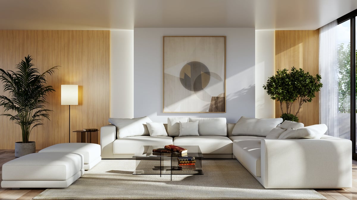 Large luxury modern bright interiors