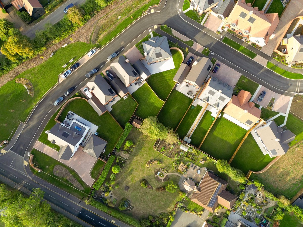 Drone view housing development