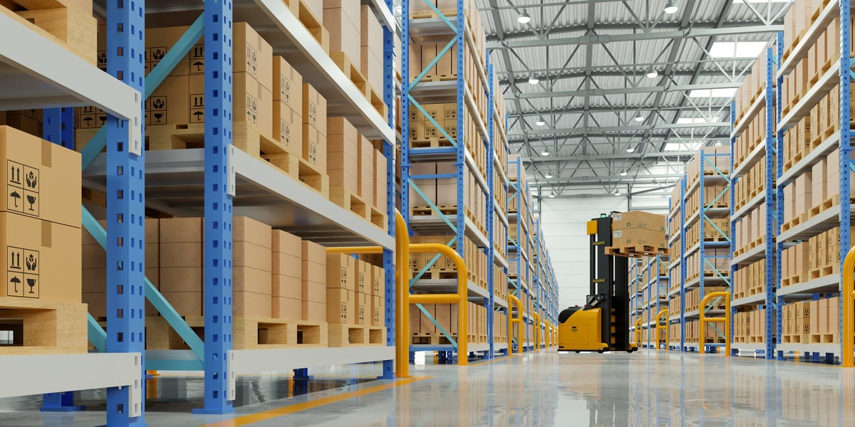 Modern logistics warehouse interior